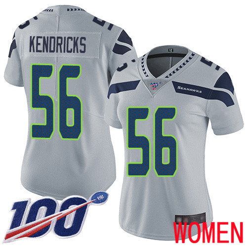 Seattle Seahawks Limited Grey Women Mychal Kendricks Alternate Jersey NFL Football 56 100th Season Vapor Untouchable